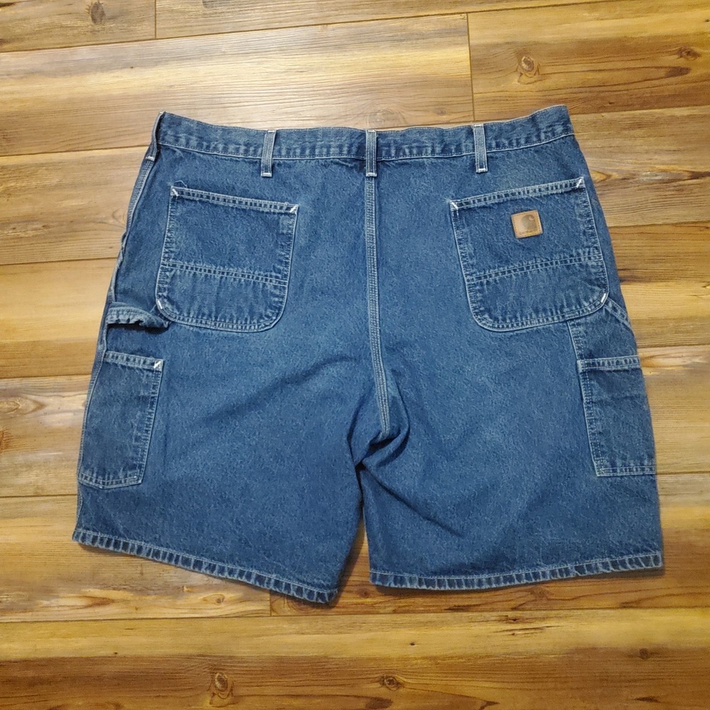 NWOT Carhartt B28 DST Mens Denim Carpenter Shorts Size 44 Dark Stone Loose Fit